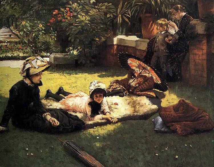 James Tissot In the Sunshine oil painting picture